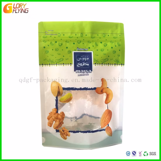 Sac d'emballage en plastique pour aliments, papier Kraft biodégradable, compostable et recyclable, personnalisé, à fond plat, pour café, thé et aliments