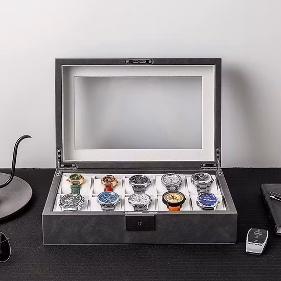 Boîte de montre en cuir PU de luxe faite sur mesure, emballage, boîte-cadeau, boîte à bijoux