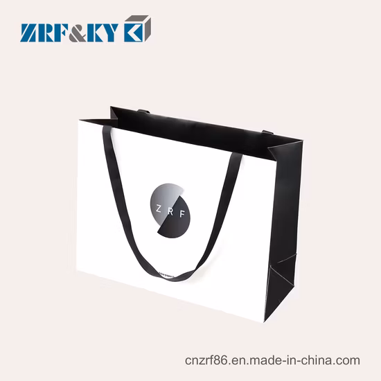 Dames recyclées transporteur blanc/marron/noir/vert/Art/Kraft/sac en papier enduit sac à provisions pour vêtements/habillement/cadeau