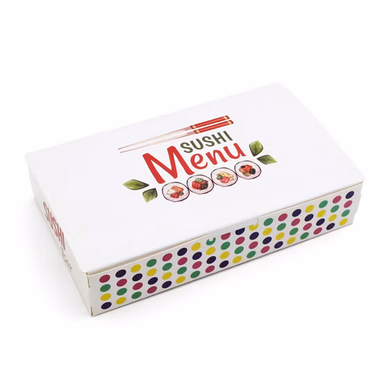 Boîte de papier pliable de Bento de sushi d'emballage alimentaire d'impression de logo fait sur commande