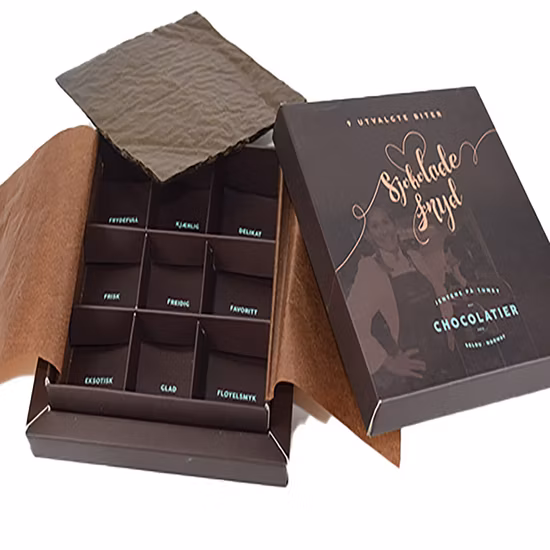 Emballage alimentaire en papier Boîte de chocolat d'emballage de chocolat de cadeau de papier de luxe